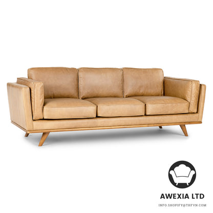 Leather Right Sectional - Charme Tan